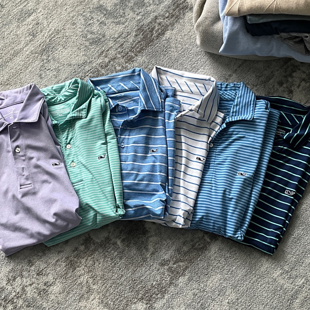 Men's bundle of 6 vineyard vines Striped Polo short sleeve Shirts